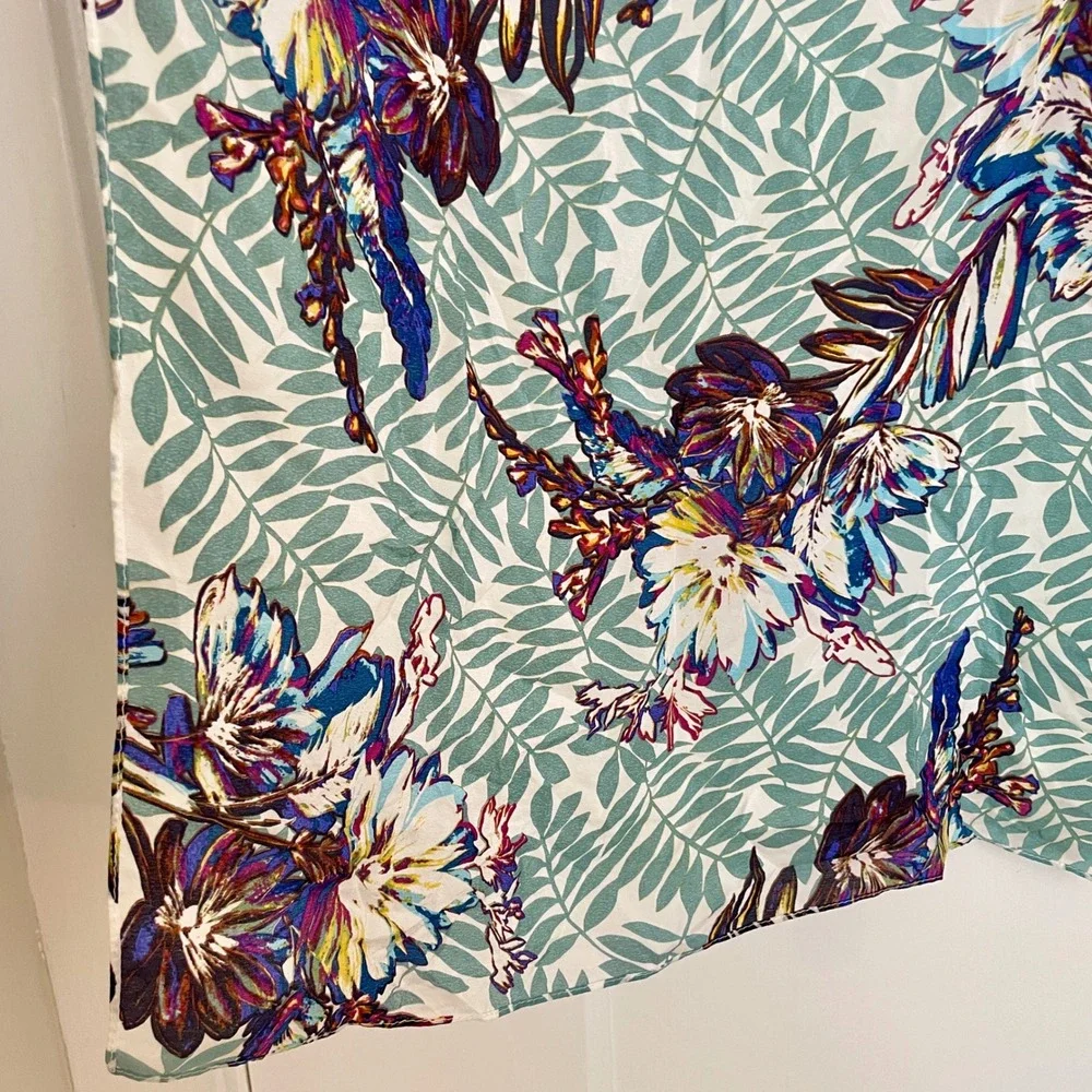 Colorful‎ Floral Print Square Scarf Silk Blend Neckerchief Accessory
